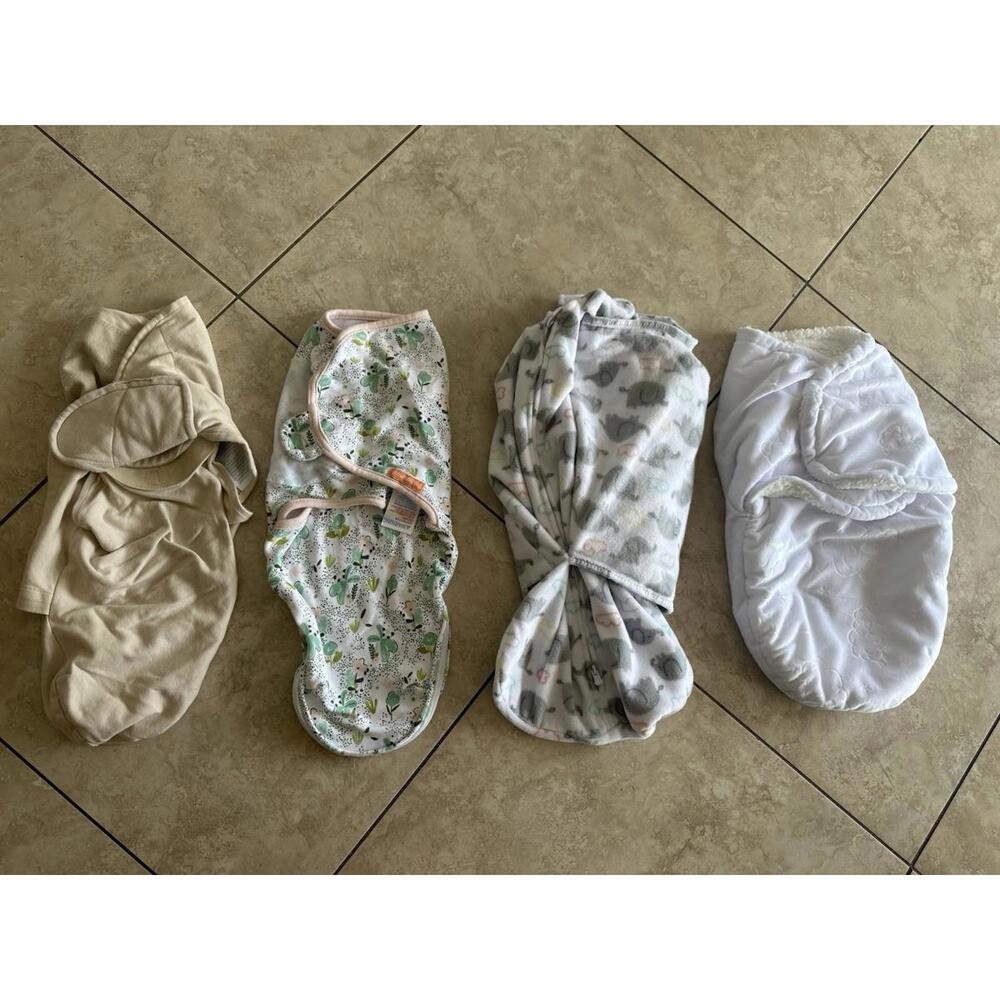 Lot of 4 Swaddle Me Etc Infant Baby Small/Medium Sz 0-3 Months Warm Elephant
